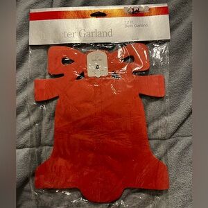 Paper Art Christmas Bells Garland. Red/Green 12 Ft NIP